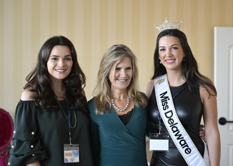 Gathering before festivities begin are (l-r) Paige Marley, broadcast journalist with WRDE; Suzanne Thurman, executive director of MERR; and Emily Beale, Miss Delaware 2023.